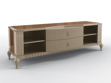 DUKE - Low solid wood TV cabinet with drawers by BRUNO ZAMPA - view 3